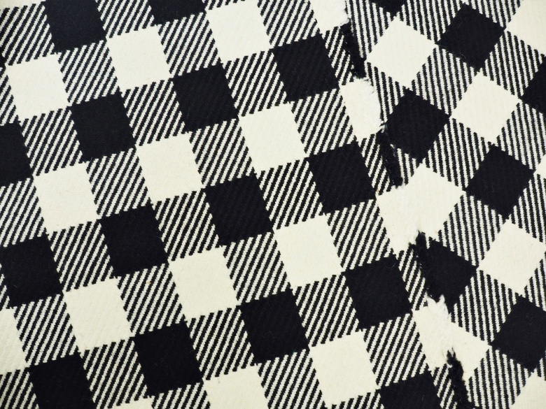 Wełna płaszczowa - Czarno-biała kratka Buffalo